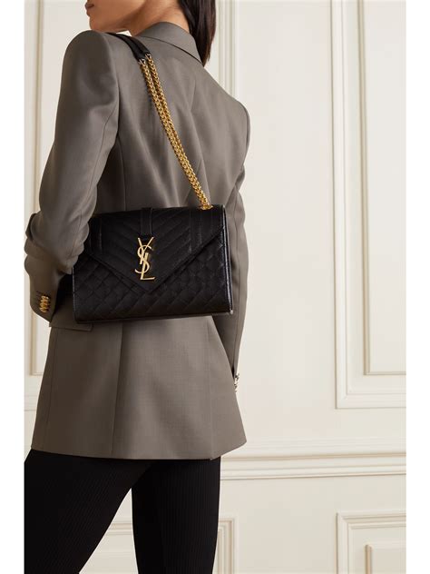 yves saint laurent black quilted bag|ysl quilted shoulder bag.